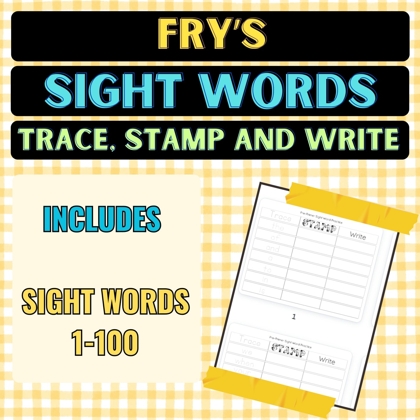 Fry's Sight Words Trace, Stamp and Write
