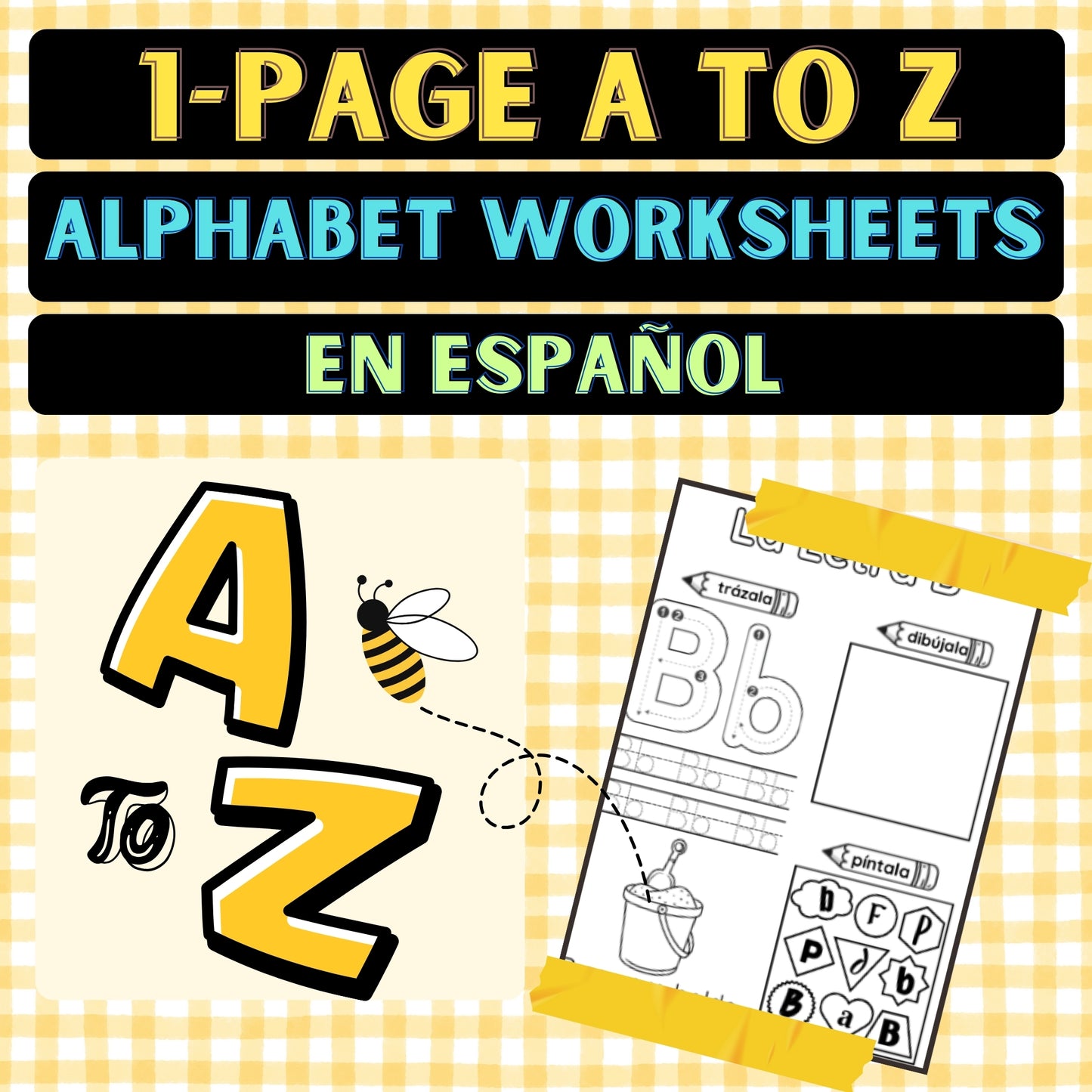 1-Page Alphabet Worksheets in Spanish