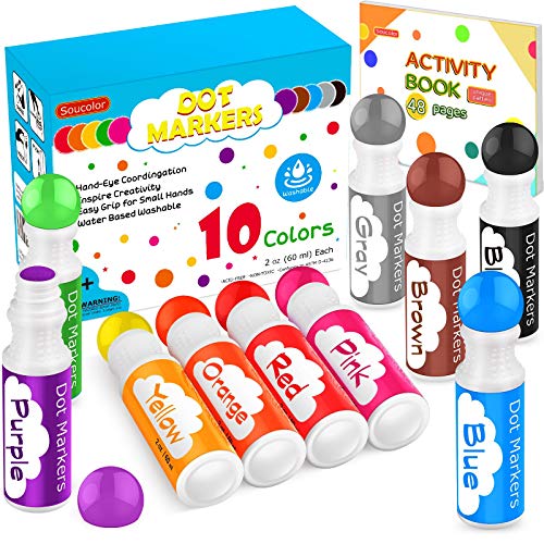 Dot Markers for Toddlers Kids Preschool, Washable, 8 Colors