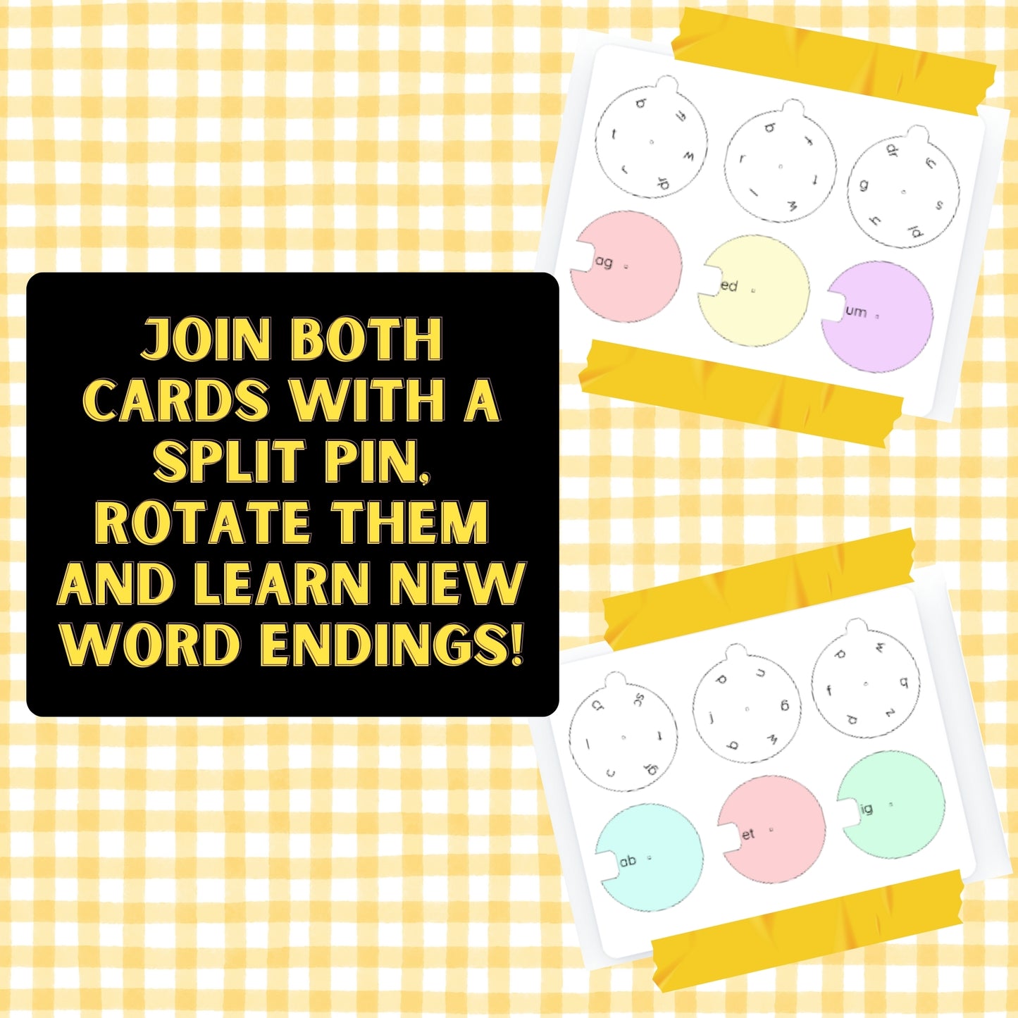 66 Word Families Reading Wheels