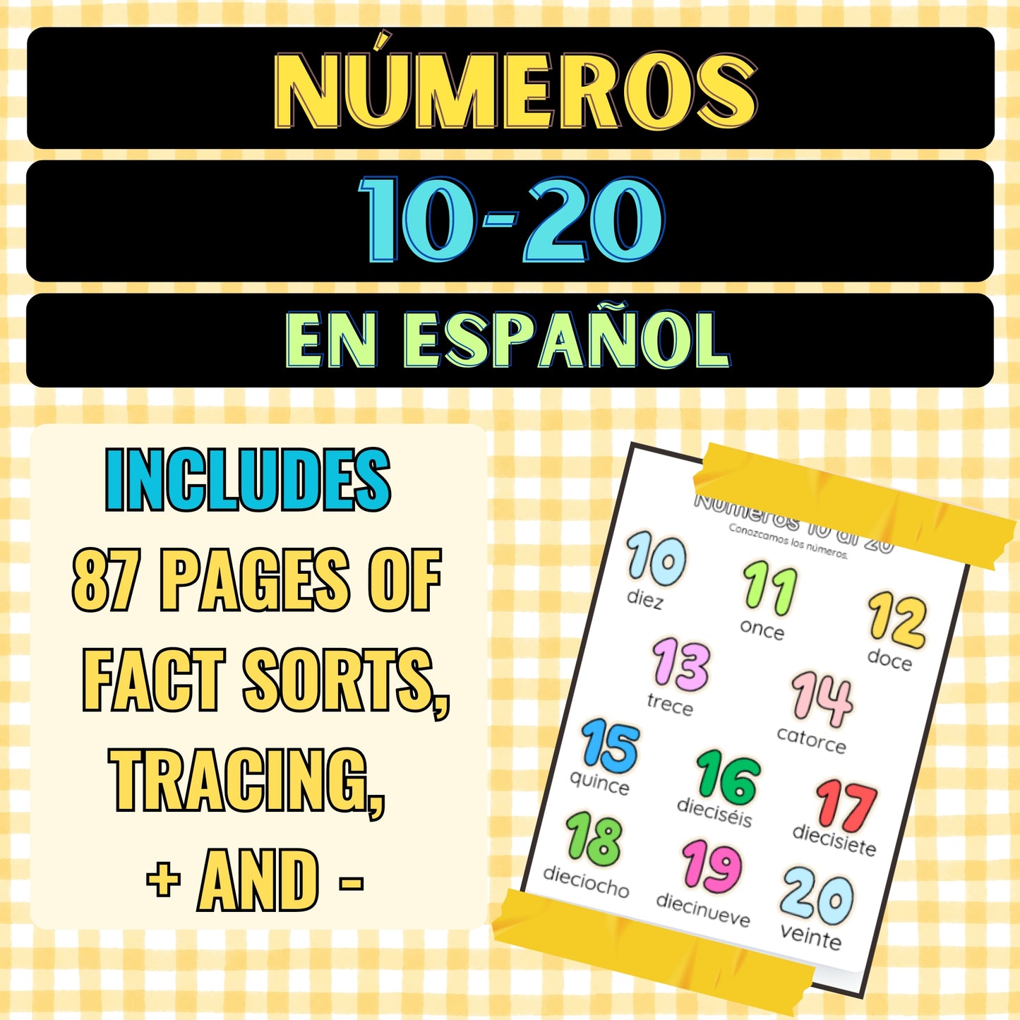 Numbers 10-20 Worksheets in Spanish (¡Español!)