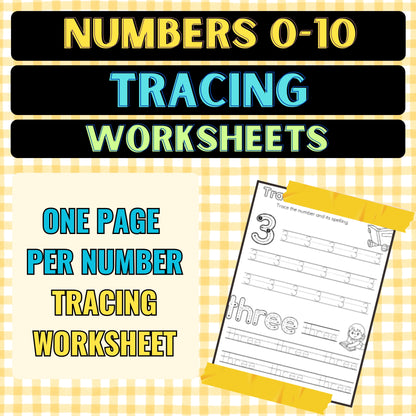 Numbers 0-10 Tracing Worksheets