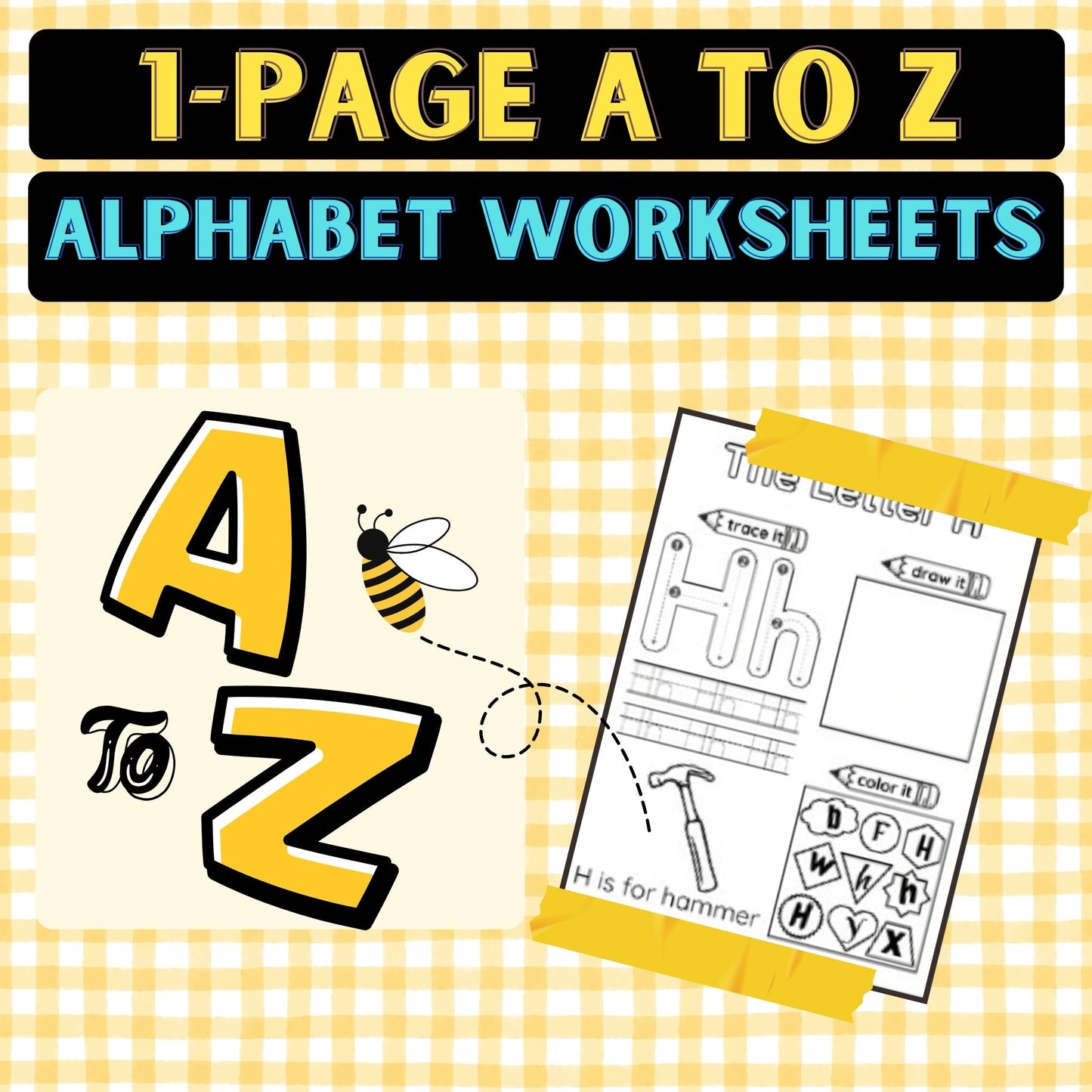 1-Page A to Z Alphabet Worksheets