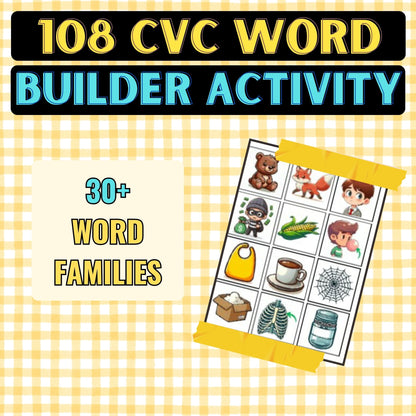 108 CVC Word Builder Activity