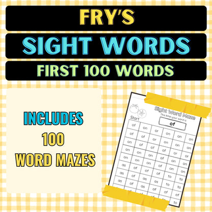 Fry's First 100 Sight Words Mazes