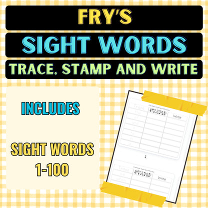 Fry's Sight Words Trace, Stamp and Write