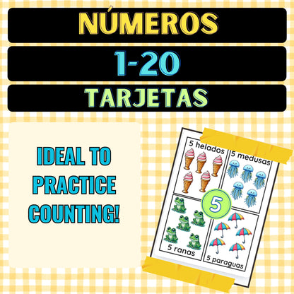 Numbers 1-20: Flashcards in Spanish (¡Español!)