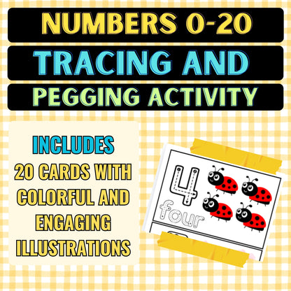 Numbers 0-20 Tracing & Pegging Activity