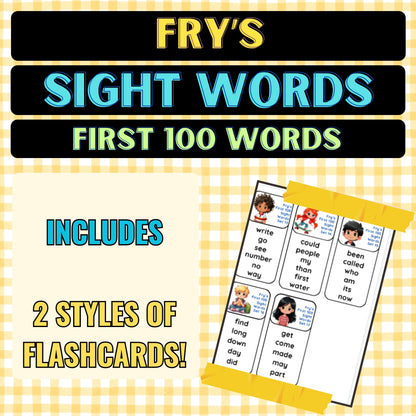 Fry's First 100 Sight Words Flashcards