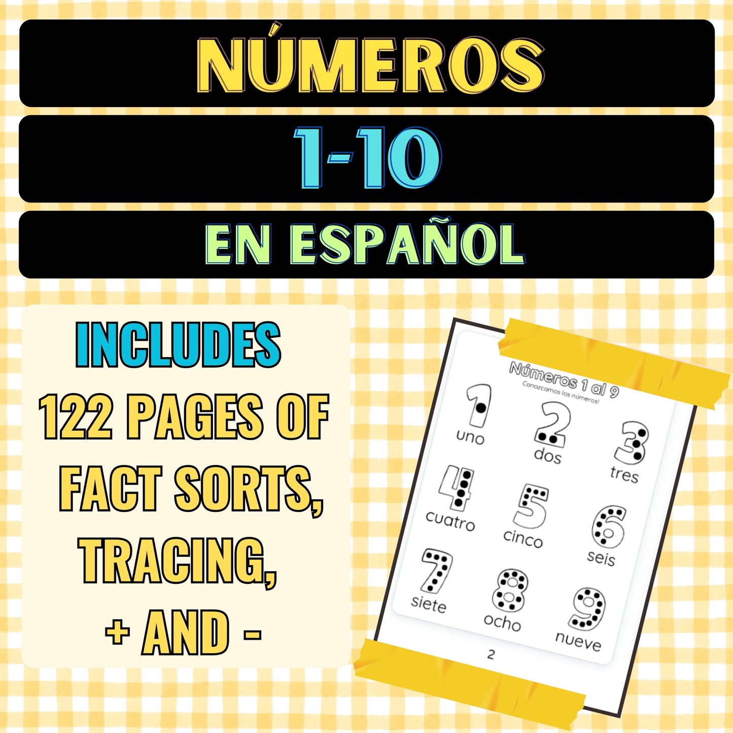 Numbers 1-10 Worksheets in Spanish (¡Español!)