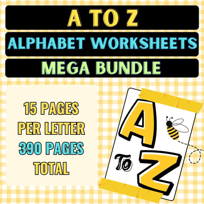 A to Z Alphabet Worksheets Mega Bundle