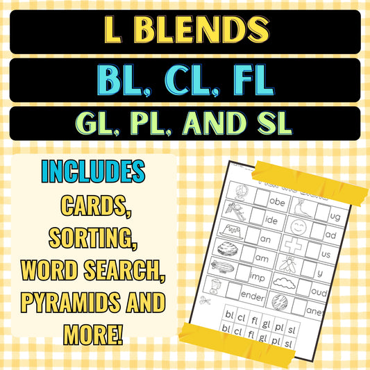 L Blends Worksheets