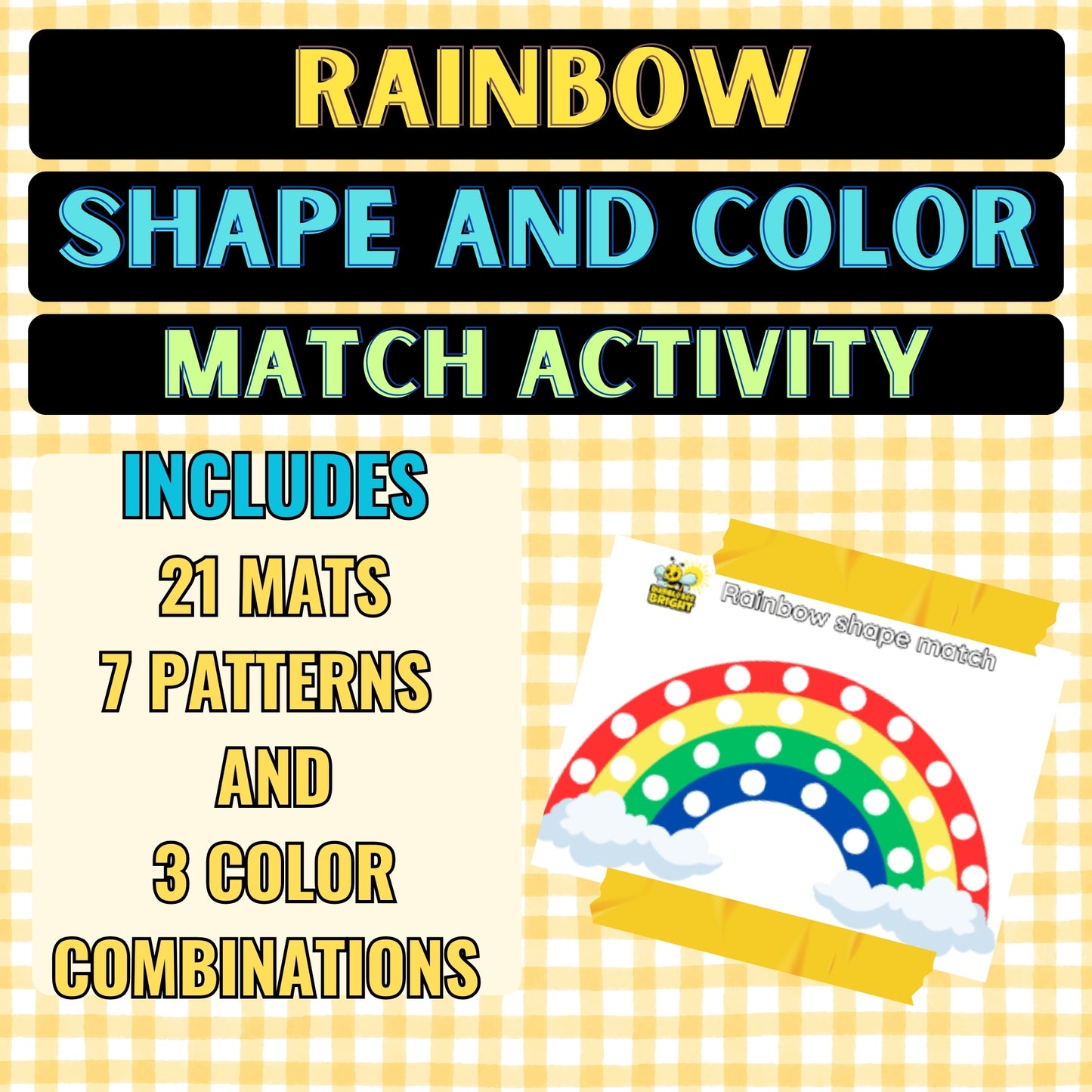 Rainbow Shape and Color Match Activity