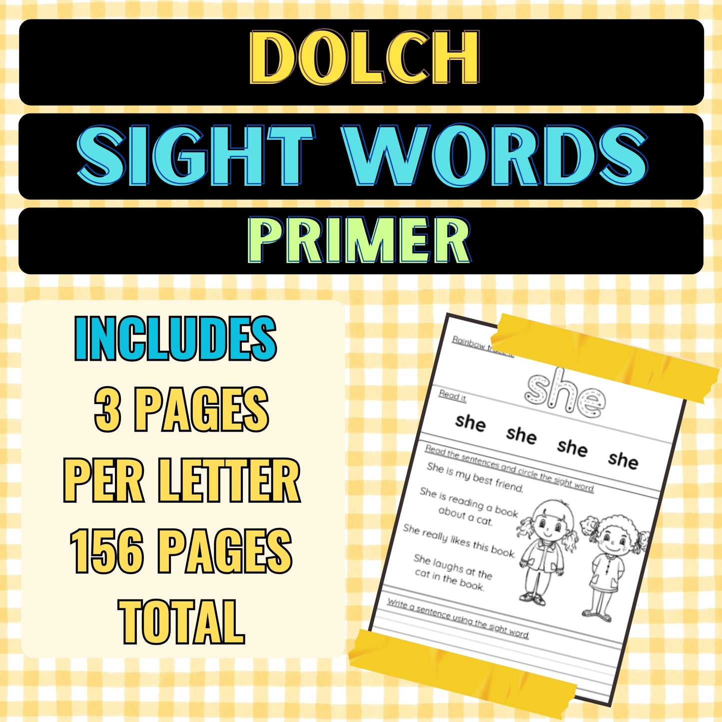 Dolch Sight Words Primer Worksheets