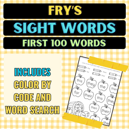 Fry's First 100 Sight Words Word Searches