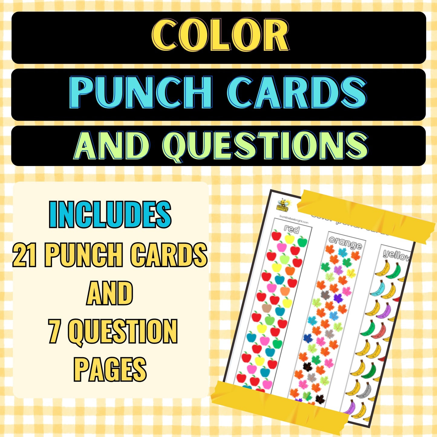 Color Punch Cards and Questions Activity