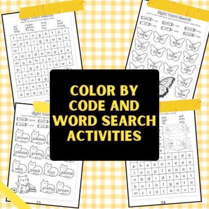 Dolch Sight Words Pre-Primer & Primer Word Searches