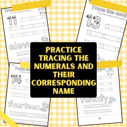 Numbers 10-20 Tracing Worksheets