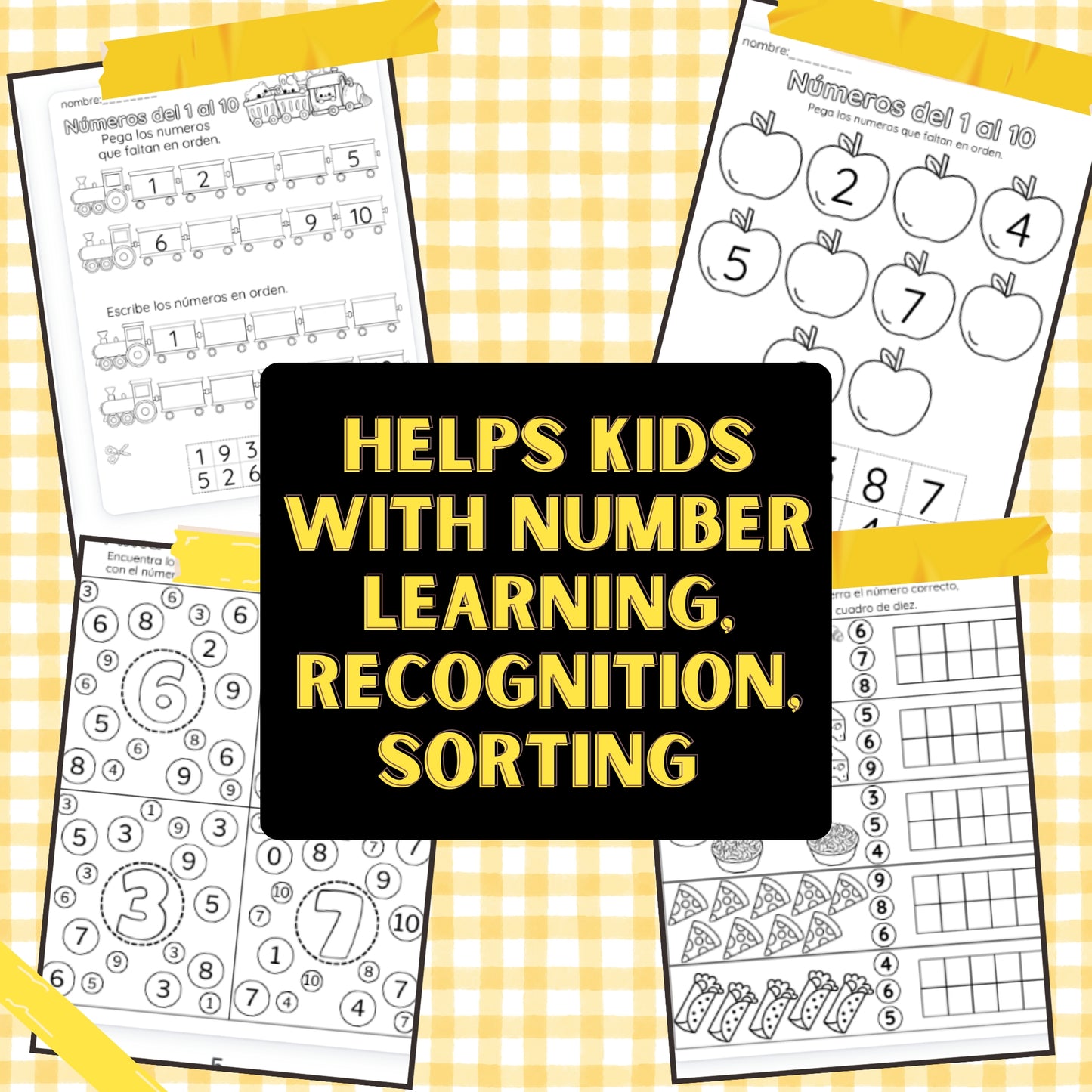 Numbers 1-10 Worksheets in Spanish (¡Español!)