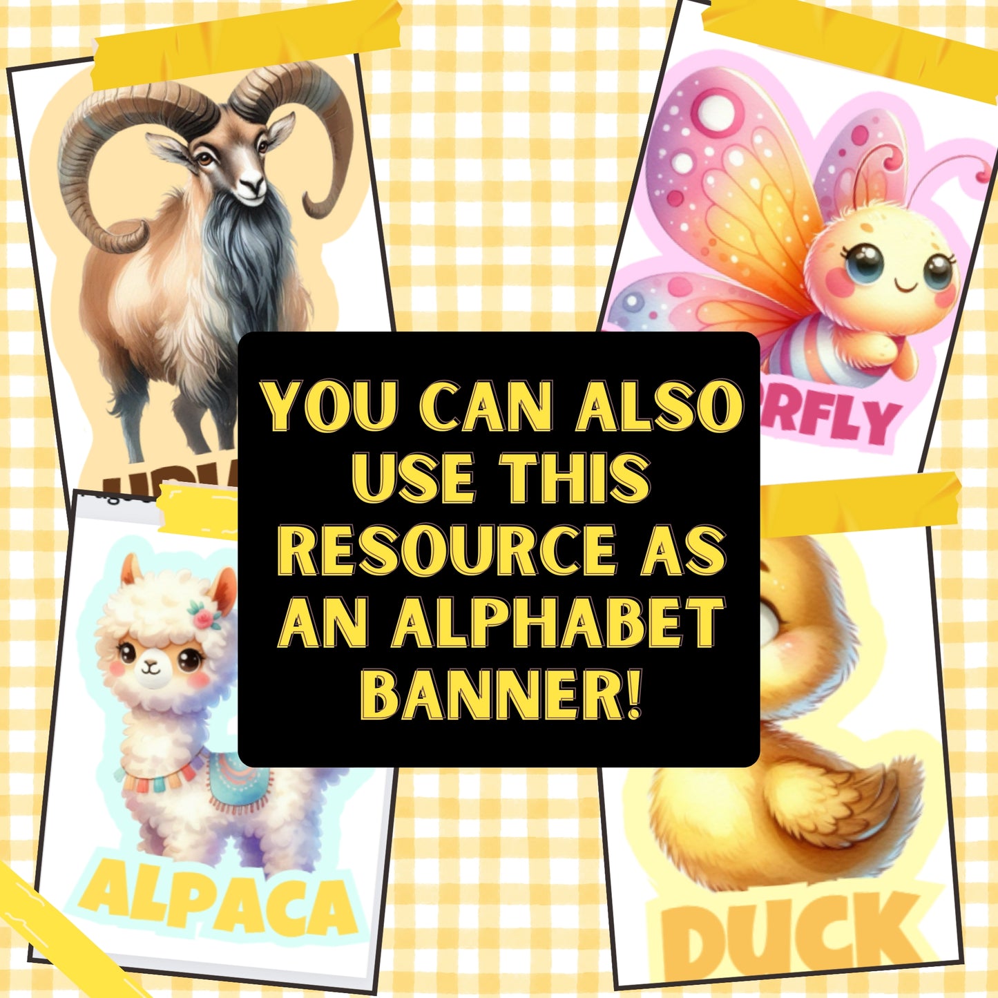 Lacing Activity Animal Posters A to Z