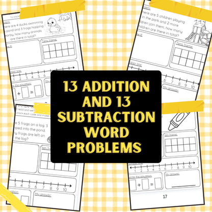 26 Word Problems Addition & Subtraction 1-10