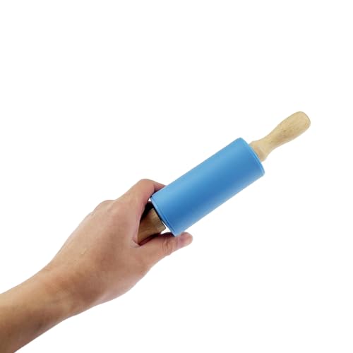 4 Pack Small 9 Inch Rolling Pins for Kids with Wooden Handles