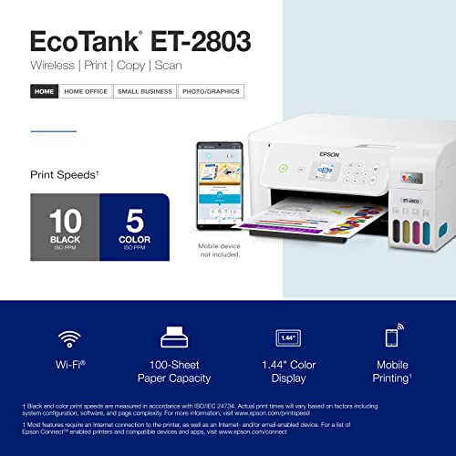 Epson EcoTank ET-2800 Wireless All-in-One Cartridge-Free Printer