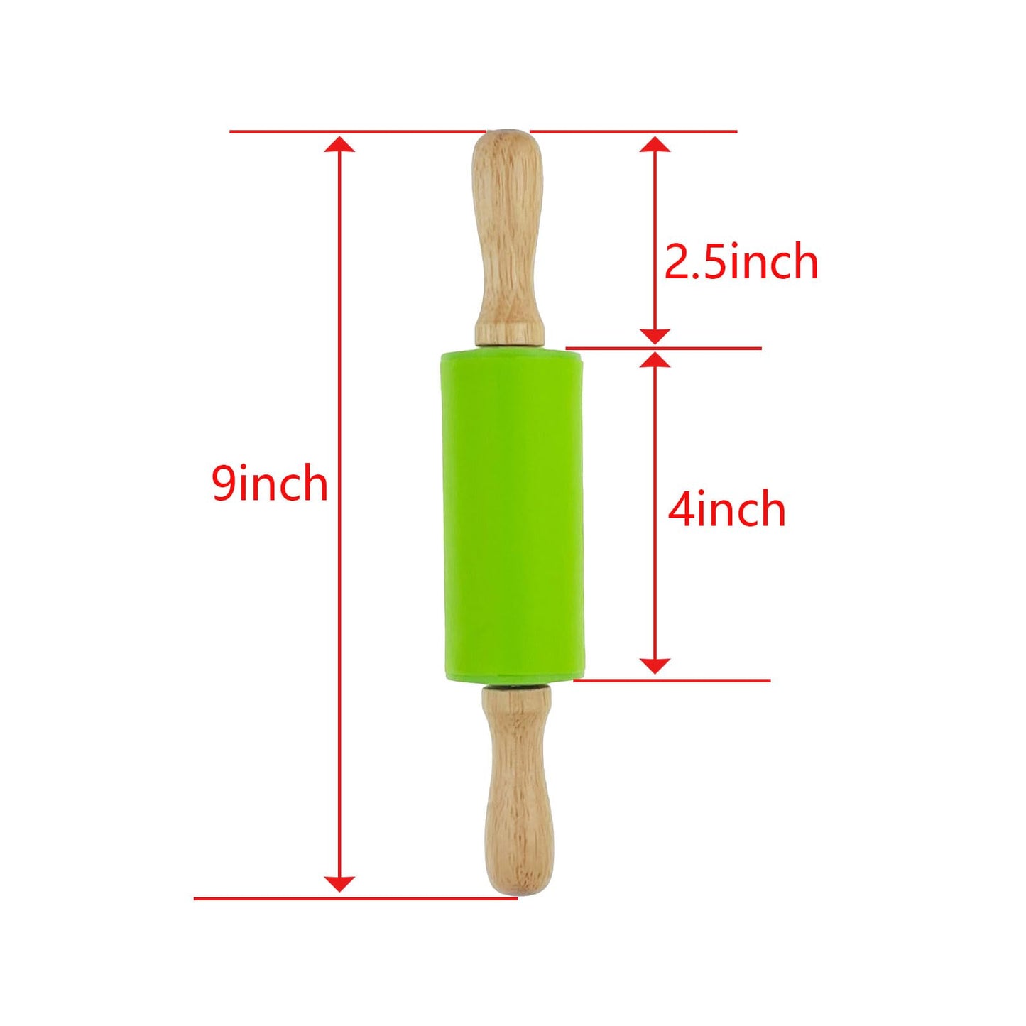 4 Pack Small 9 Inch Rolling Pins for Kids with Wooden Handles