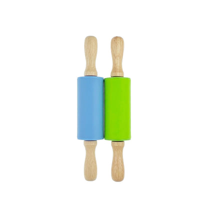 4 Pack Small 9 Inch Rolling Pins for Kids with Wooden Handles