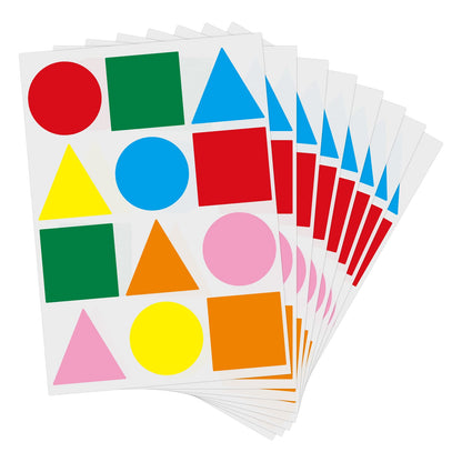 3600 Pcs Multi-Shaped Color Coding Stickers - 10 Colors