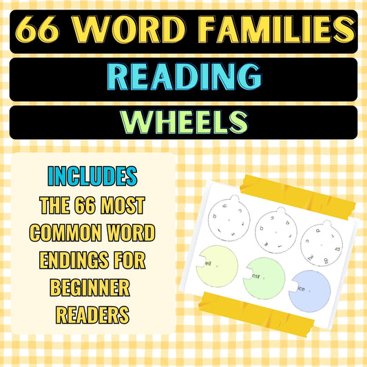 66 Word Families Reading Wheels