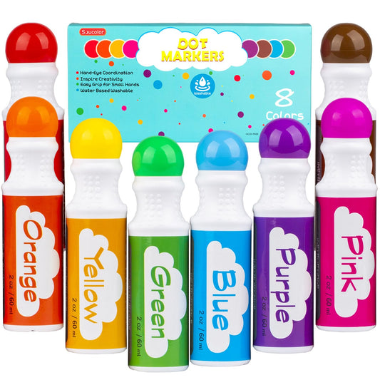 Dot Markers for Toddlers Kids Preschool, Washable, 8 Colors