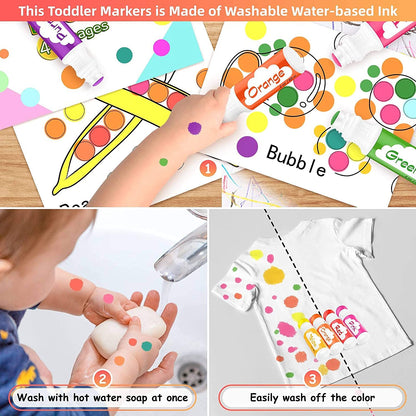 Dot Markers for Toddlers Kids Preschool, Washable, 8 Colors