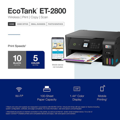 Epson EcoTank ET-2800 Wireless All-in-One Cartridge-Free Printer