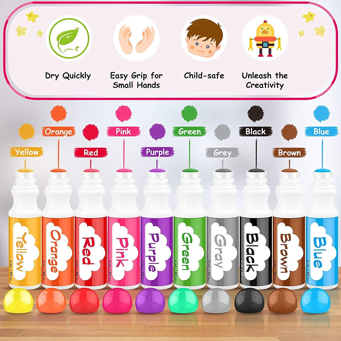 Dot Markers for Toddlers Kids Preschool, Washable, 8 Colors
