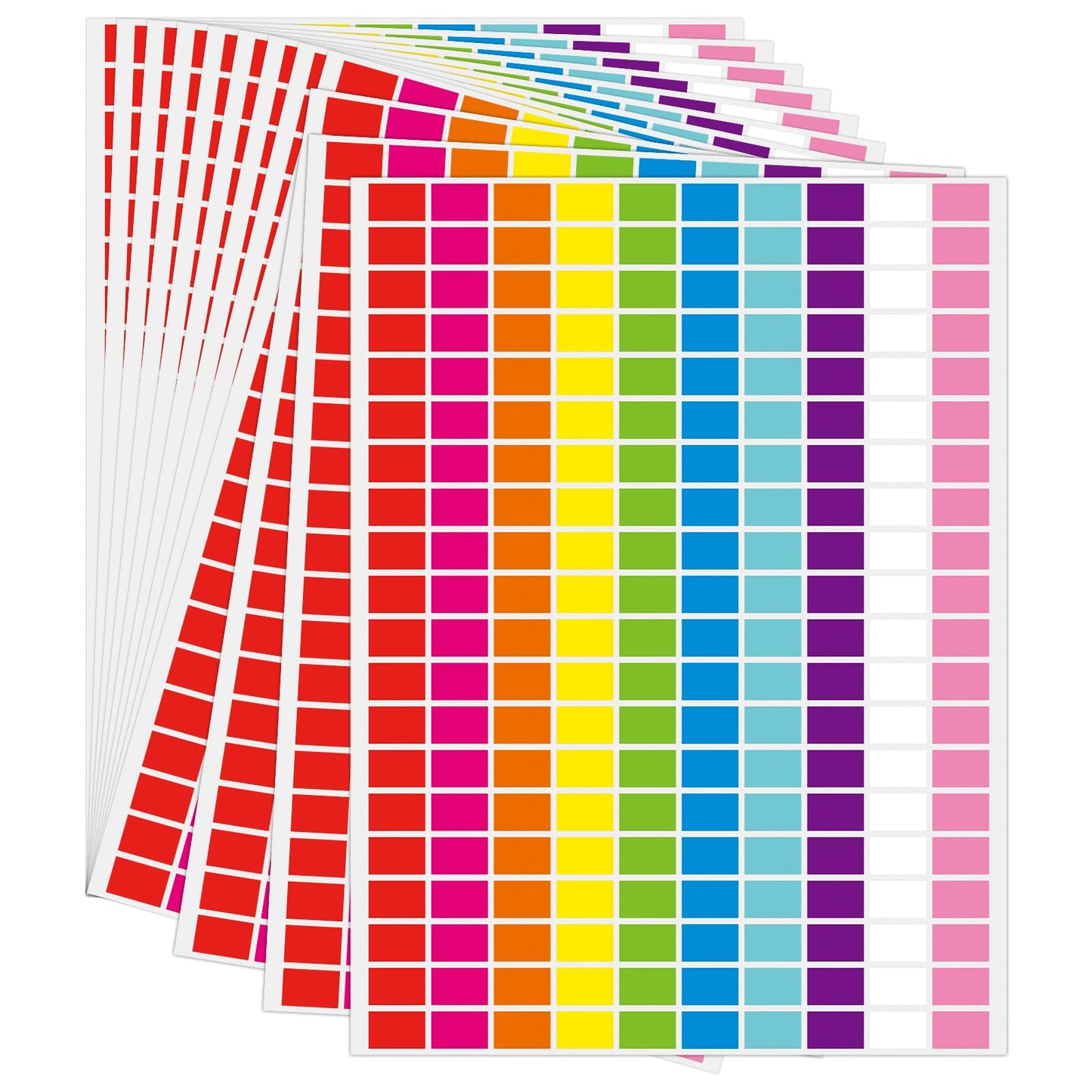 3600 Pcs Multi-Shaped Color Coding Stickers - 10 Colors