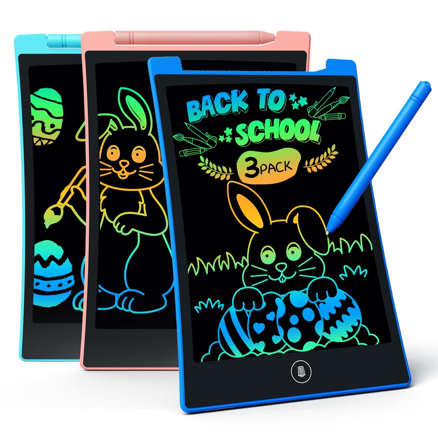 KOKODI Kids 3 Pack LCD Writing Tablet, Colorful Drawing Pads