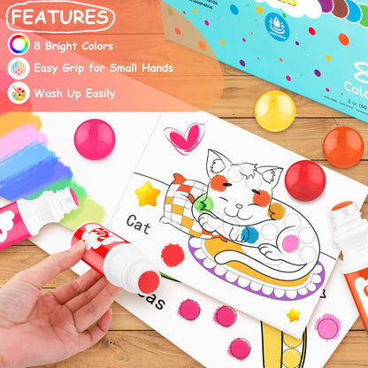 Dot Markers for Toddlers Kids Preschool, Washable, 8 Colors