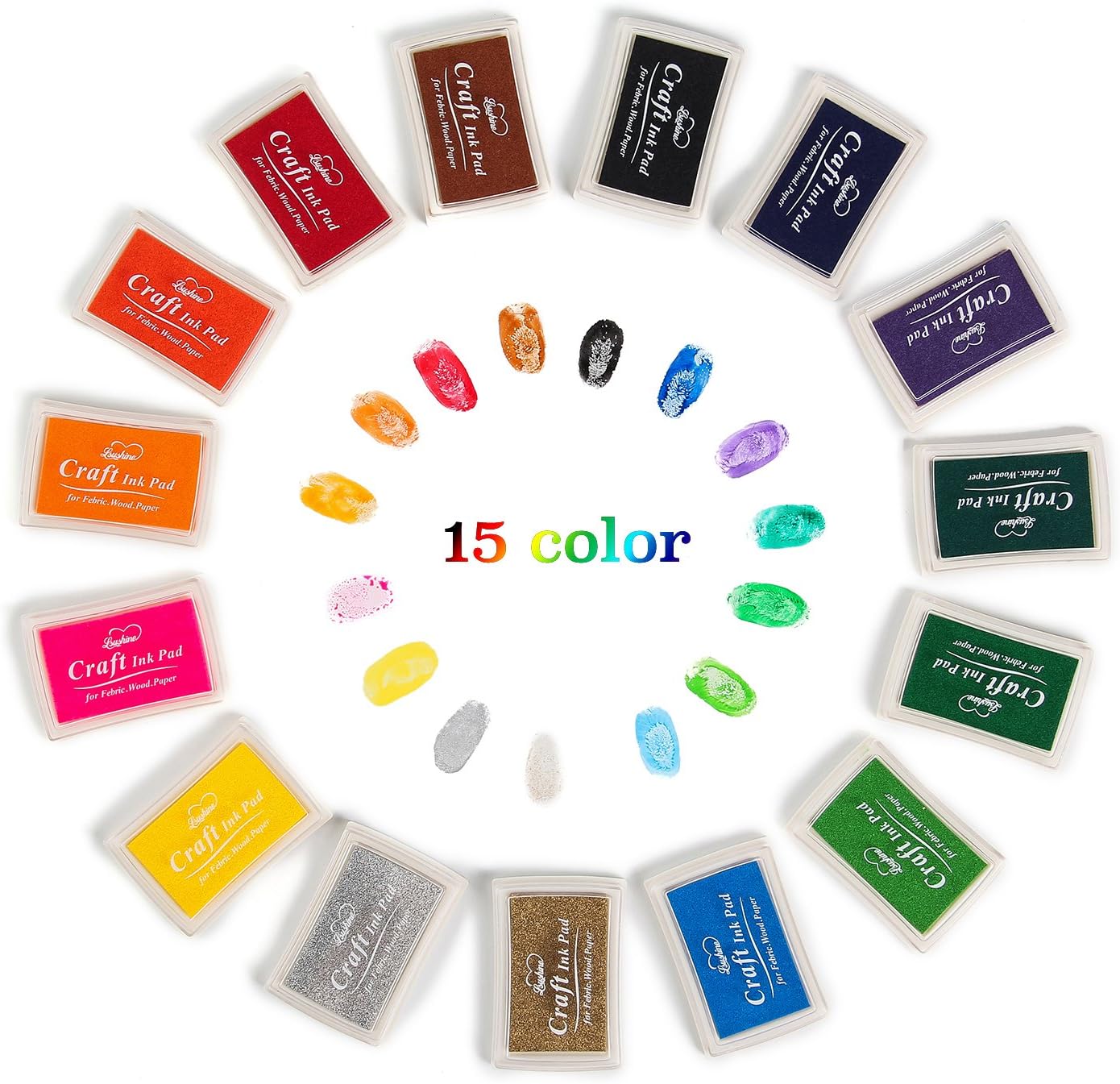 Craft Ink Pad Stamps DIY Color, 15 Color Craft Ink Pads