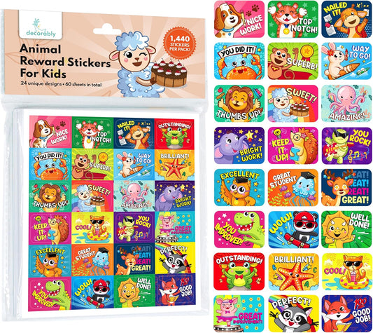 1440 Teacher Stickers for Kids- 60 Sheets Reward Stickers