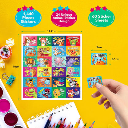 1440 Teacher Stickers for Kids- 60 Sheets Reward Stickers