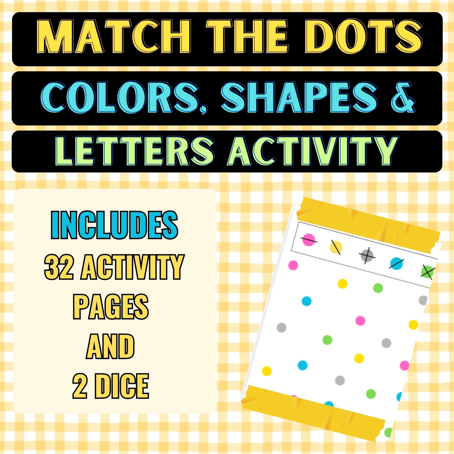 Match the Dots Activity: Colors, Shapes & Letters